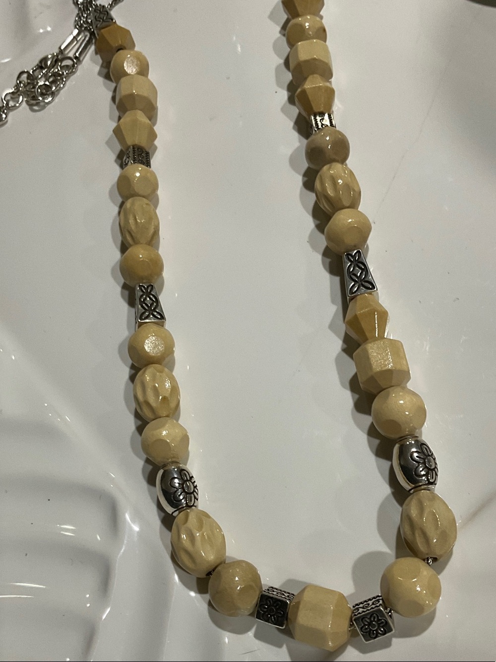 Brighton LANAI Beaded Necklace with Silver Accents 28 inches